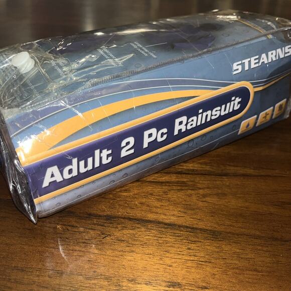 STEARNS ADULT 2 PIECE RAINSUIT MED/LARGE DUAL SIZE BLUE RAIN JACKET & PANTS - Picture 7 of 7